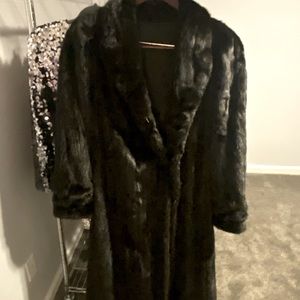 Authentic women’s full length black mink